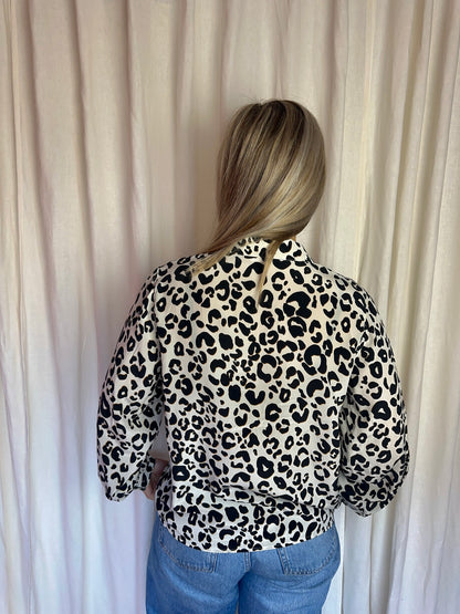 Blouse Anine Bing luxe zijde panterprint wit - maat M(38)