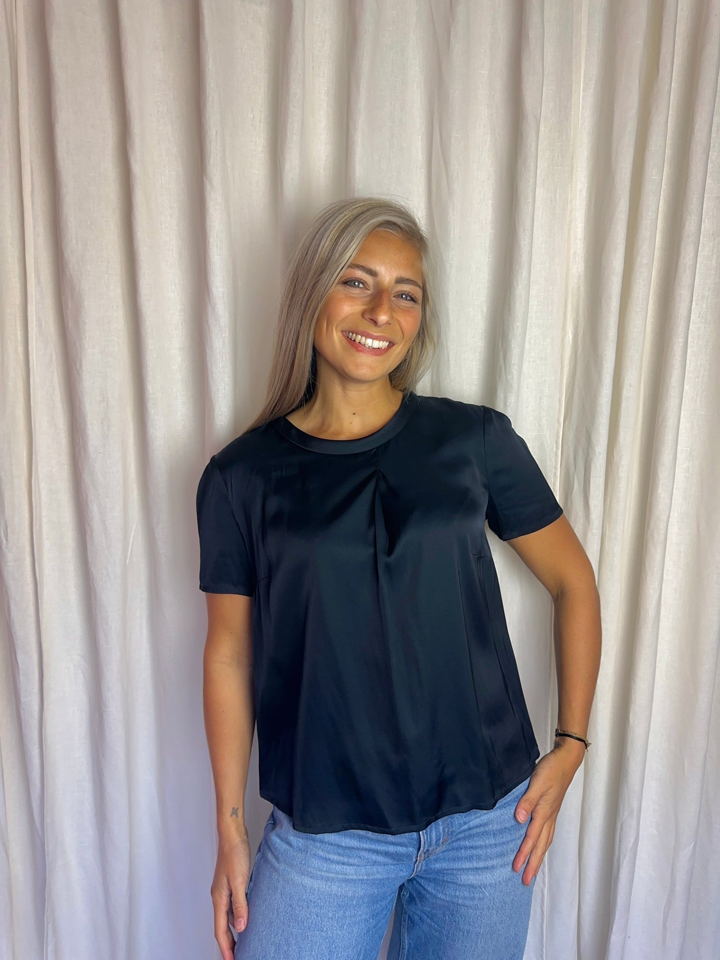 Blouse Armani donkerblauw - Maat 38