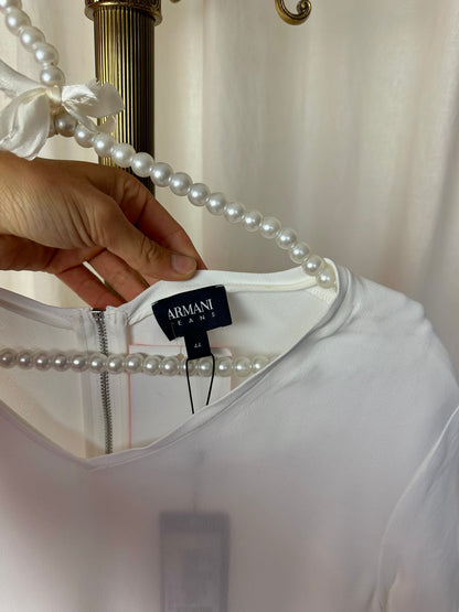 Blouse Armani wit rits zilver - Maat 38 (M)