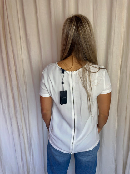 Blouse Armani wit rits zilver - Maat 38 (M)