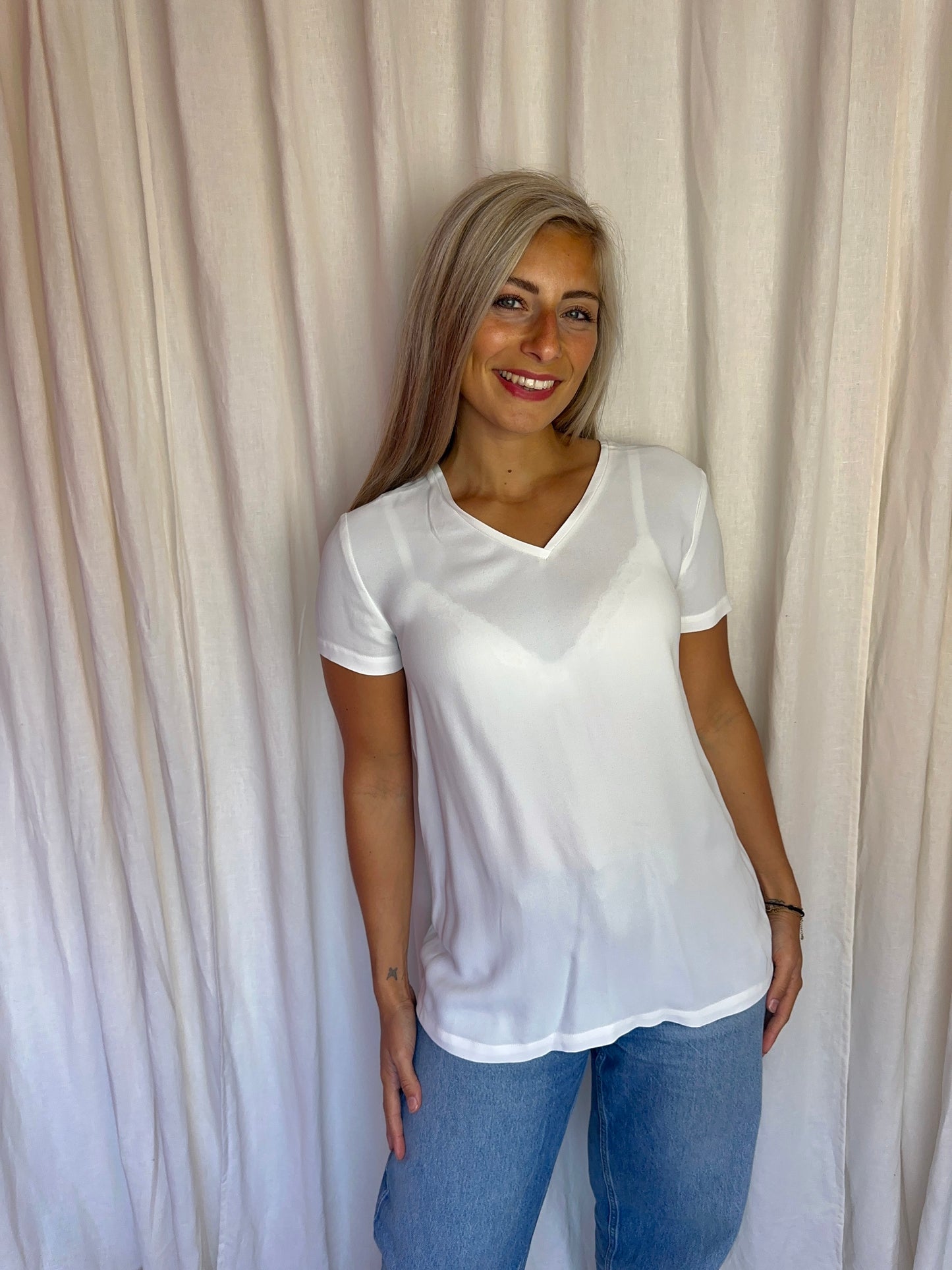 Blouse Armani wit rits zilver - Maat 38 (M)