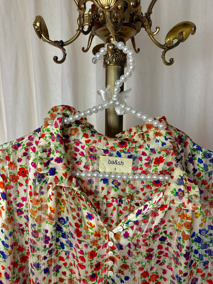 Blouse Ba&sh bloemenprint beige - maat 3