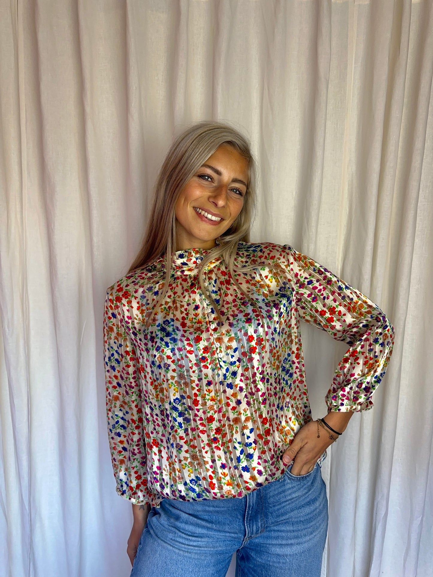 Blouse Ba&sh bloemenprint beige - maat 3