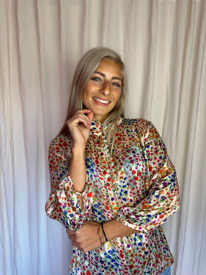 Blouse Ba&sh bloemenprint beige - maat 3