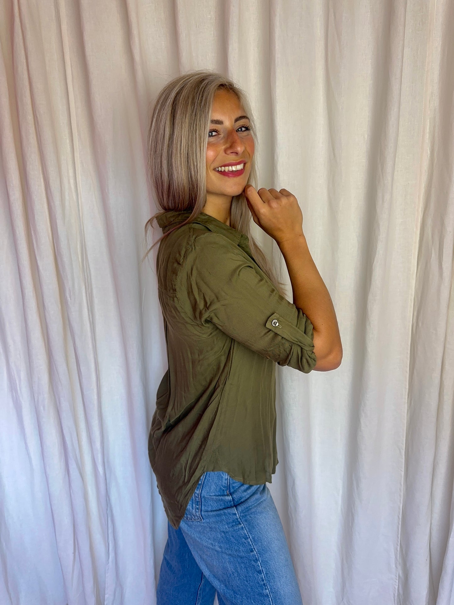Blouse Bella Dahl rayon groen maat S
