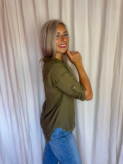 Blouse Bella Dahl rayon groen maat S