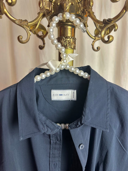 Blouse Bien blue overhemd donkerblauw maat M