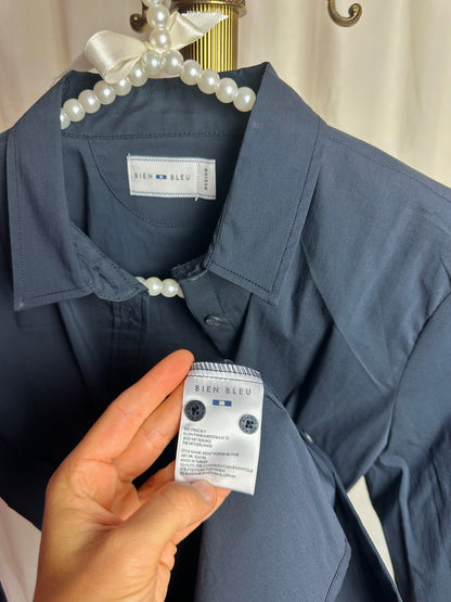 Blouse Bien blue overhemd donkerblauw maat M