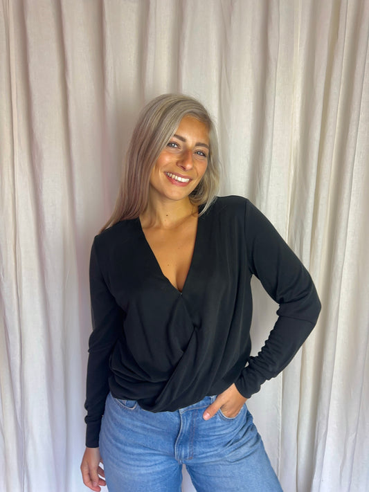 Blouse Dante6 overslag modal donkergrijs maat 3