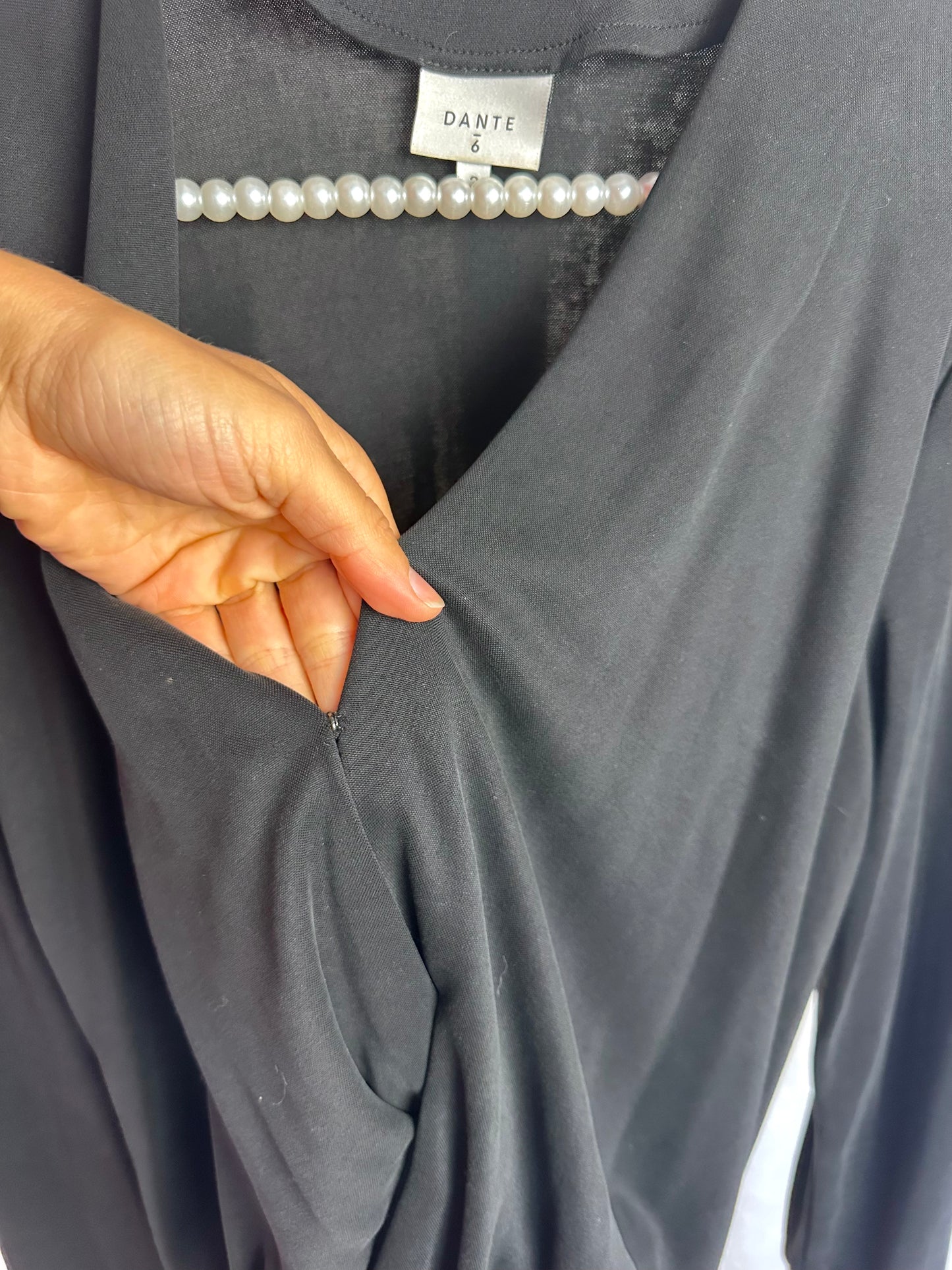 Blouse Dante6 overslag modal donkergrijs maat 3