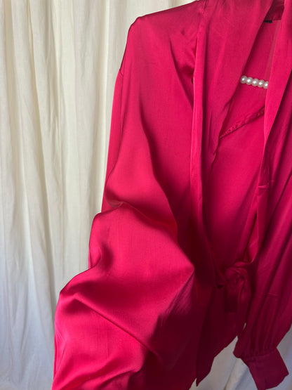 Blouse EkseptXFred van Leer fuchsia roze maat XL