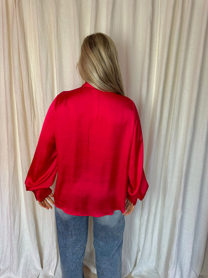 Blouse EkseptXFred van Leer fuchsia roze maat XL