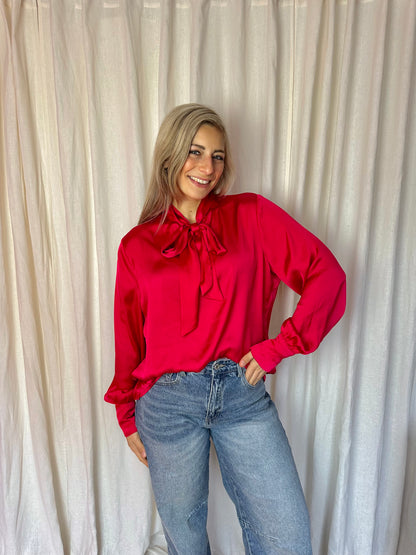 Blouse EkseptXFred van Leer fuchsia roze maat XL