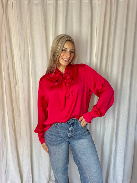 Blouse EkseptXFred van Leer fuchsia roze maat XL