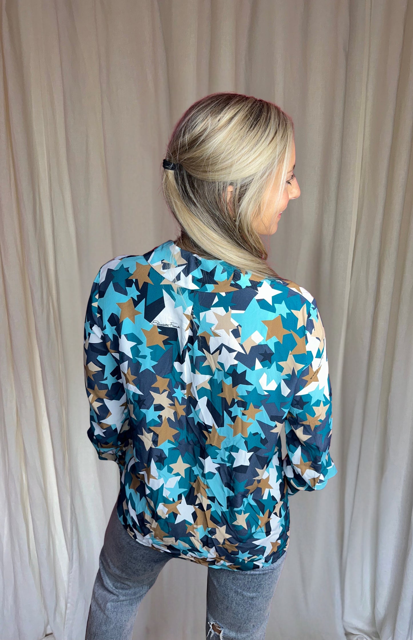 Blouse Elisabetta Franchi sterren blauw maat 40
