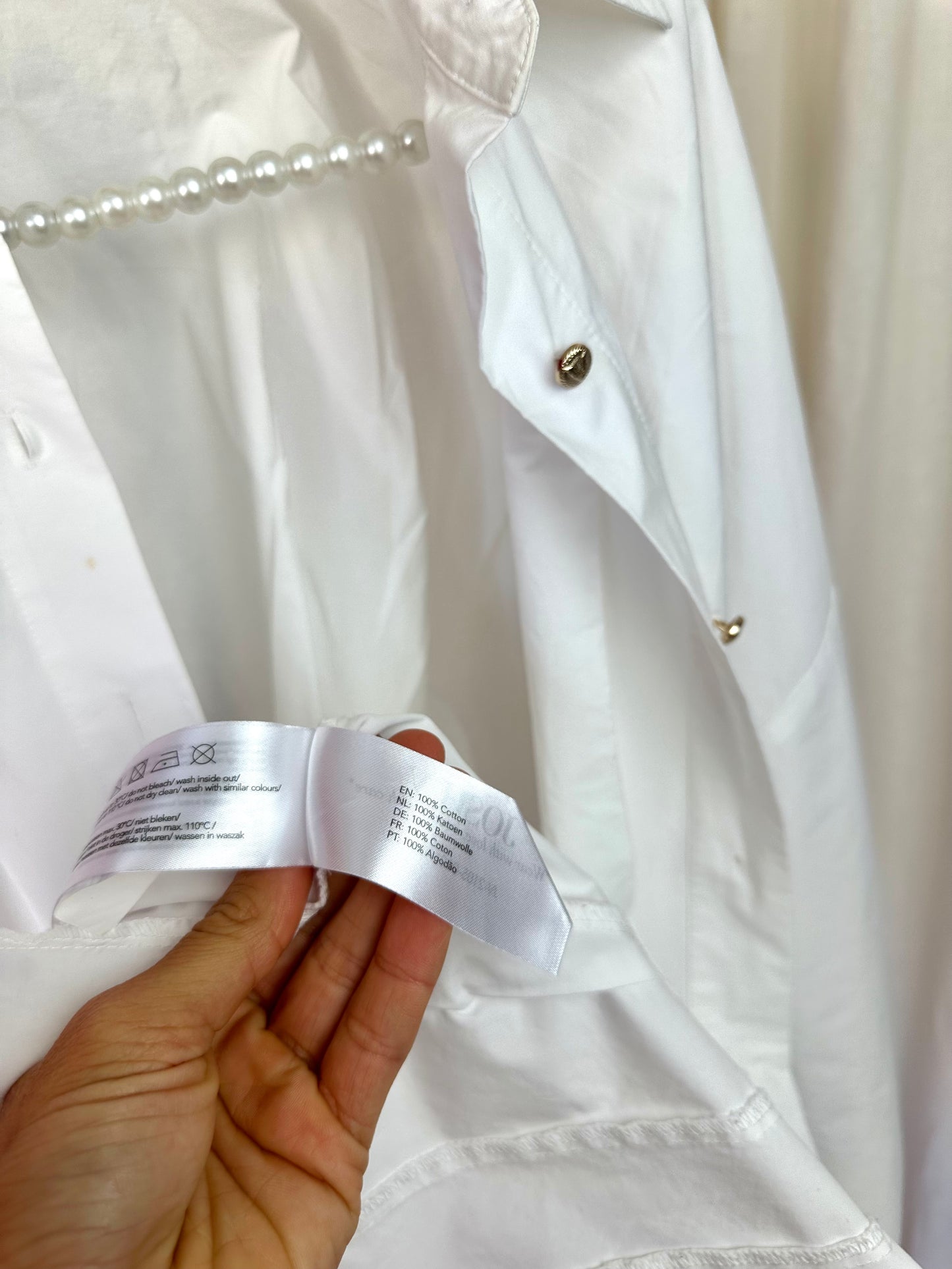 Blouse Josh V lang wit - Maat S