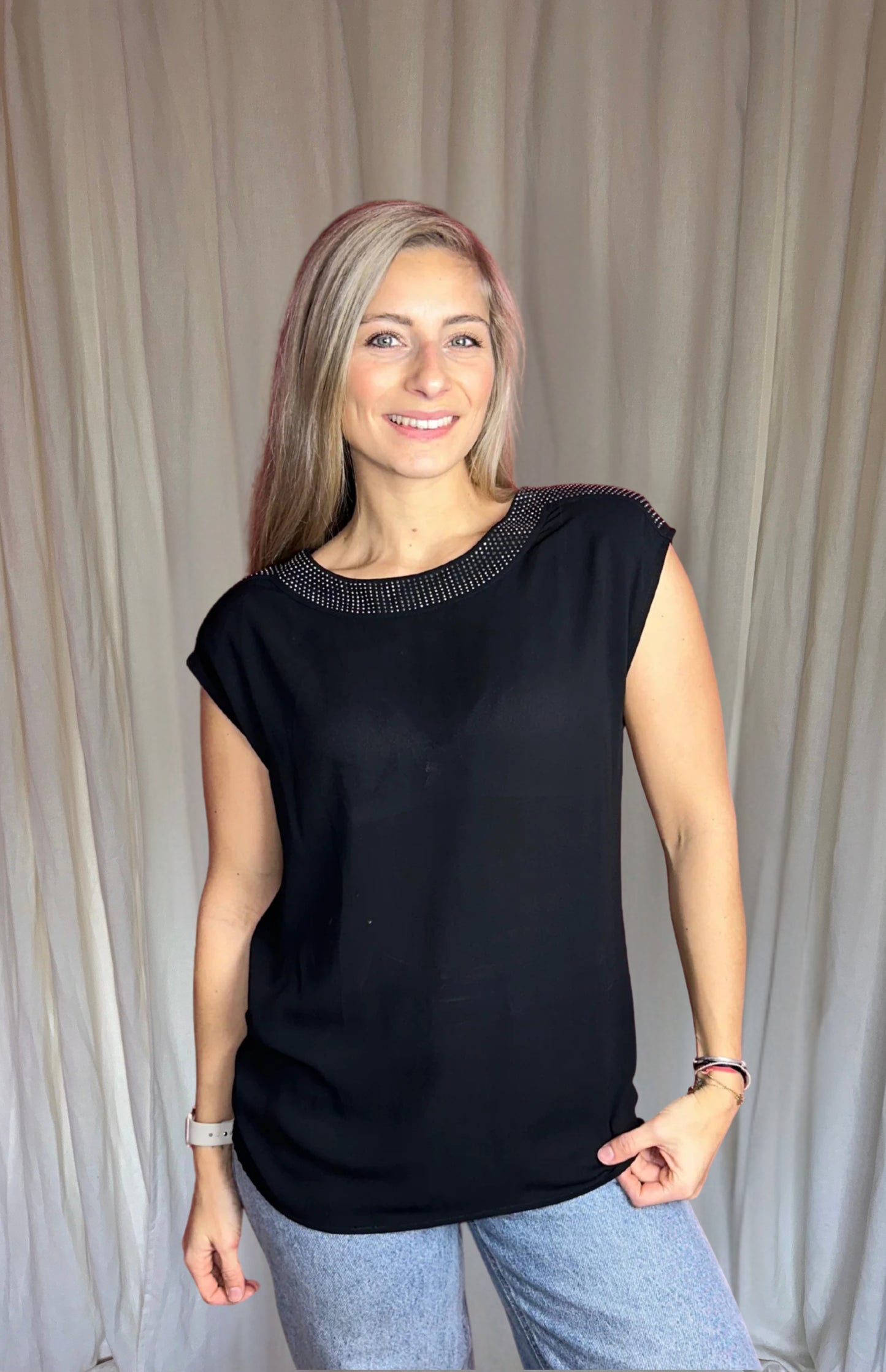 Blouse Liu Jo zwart,zilver maat M