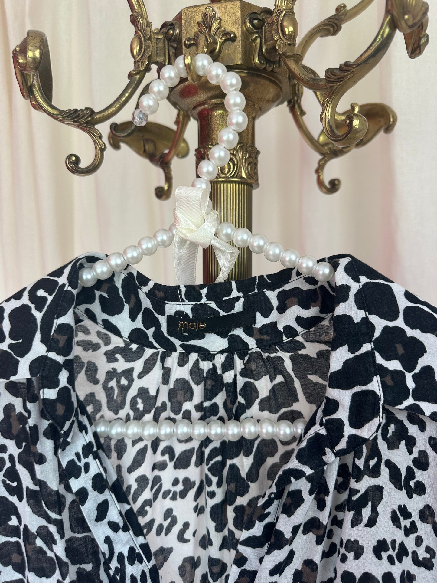 Blouse Maje panterprint zwart,wit maat M