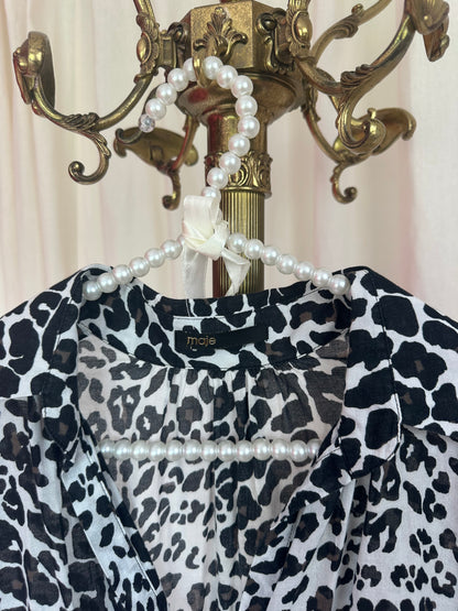 Blouse Maje panterprint zwart,wit maat M
