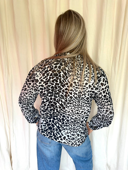 Blouse Maje panterprint zwart,wit maat M