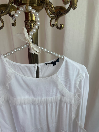 Blouse Maje ruches wit maat 3