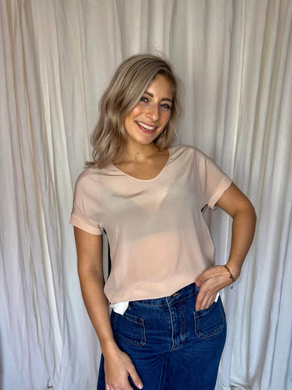 Blouse Marc Cain lichtroze, zwart - Maat 38/40