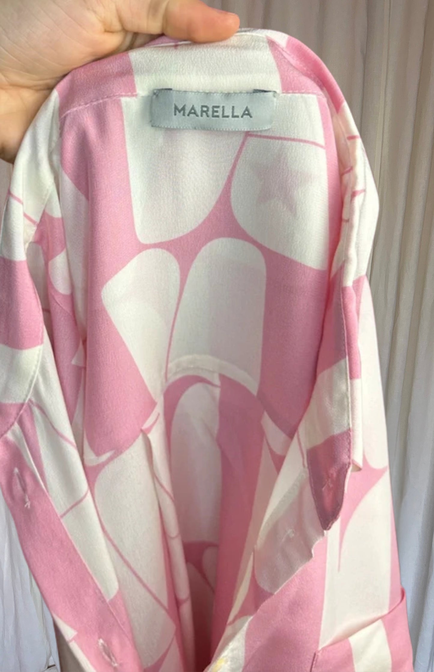 Blouse Marella print lichtroze