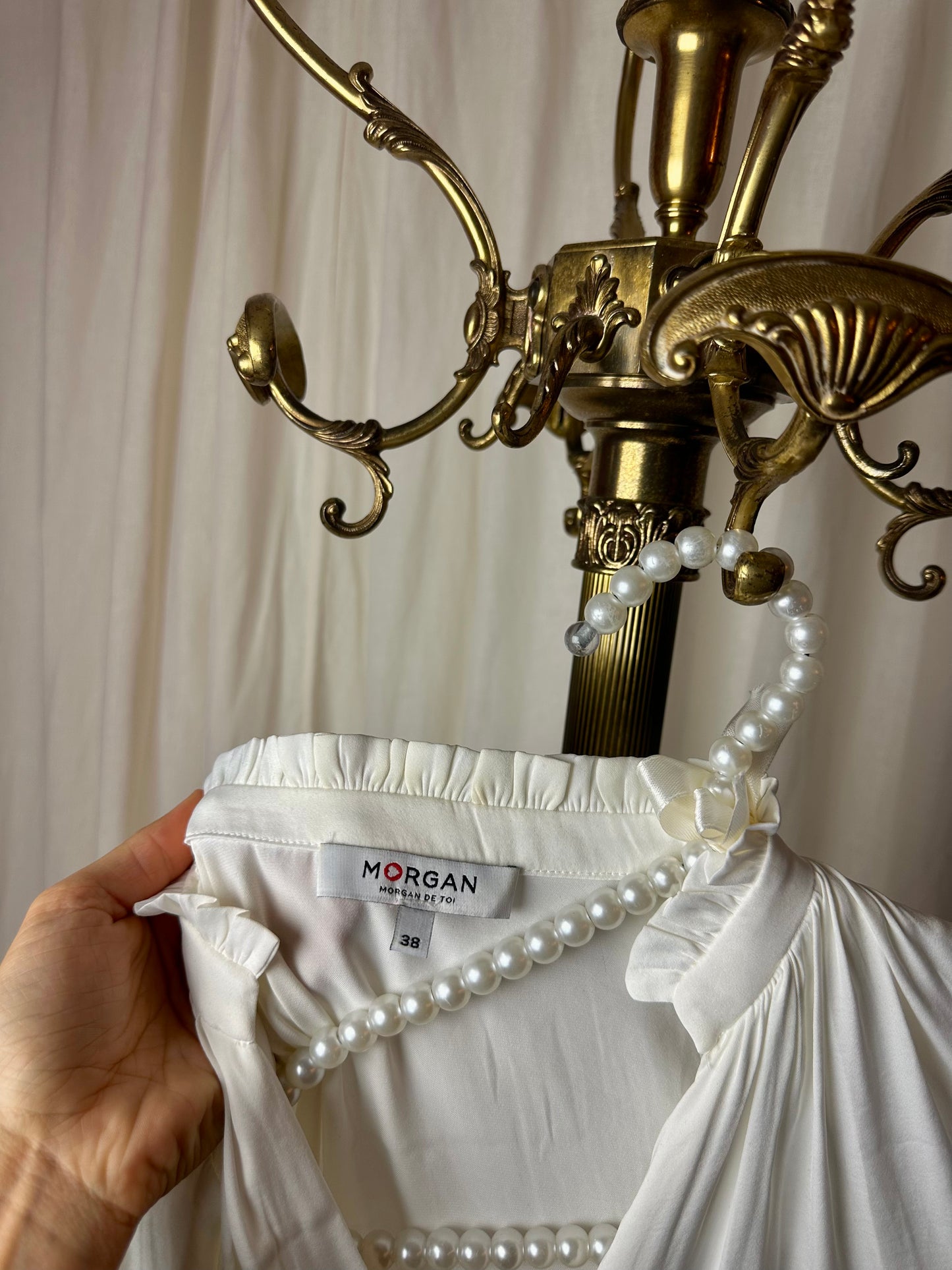 Blouse Morgan basic pofmouwen crème maat 38