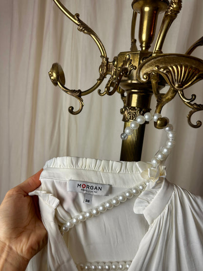 Blouse Morgan basic pofmouwen crème maat 38