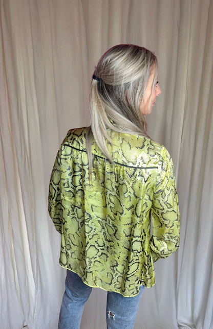 Blouse PINKO slangenprint geel maat XS