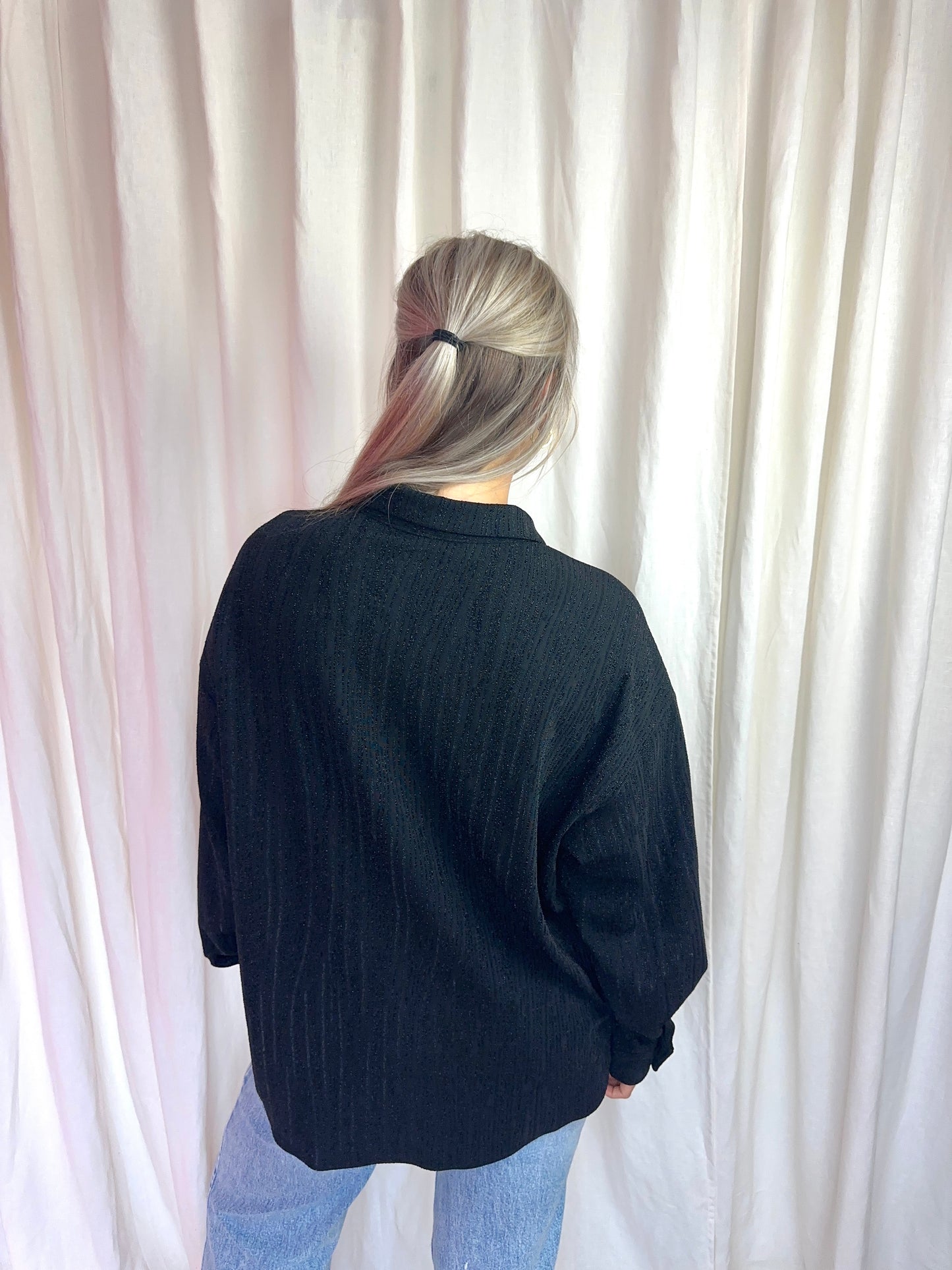 Blouse Refined department zwart glitter - Maat M