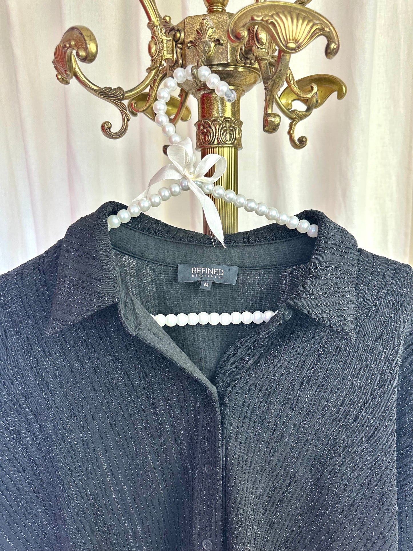 Blouse Refined department zwart glitter - Maat M