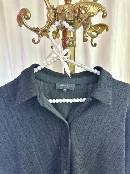 Blouse Refined department zwart glitter - Maat M