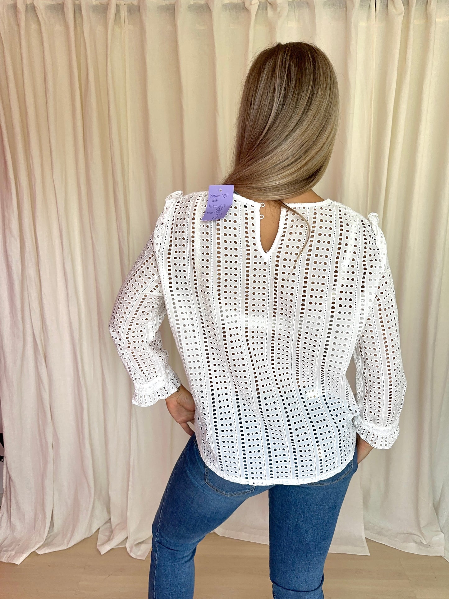 Blouse SET broderie wit - Maat 42