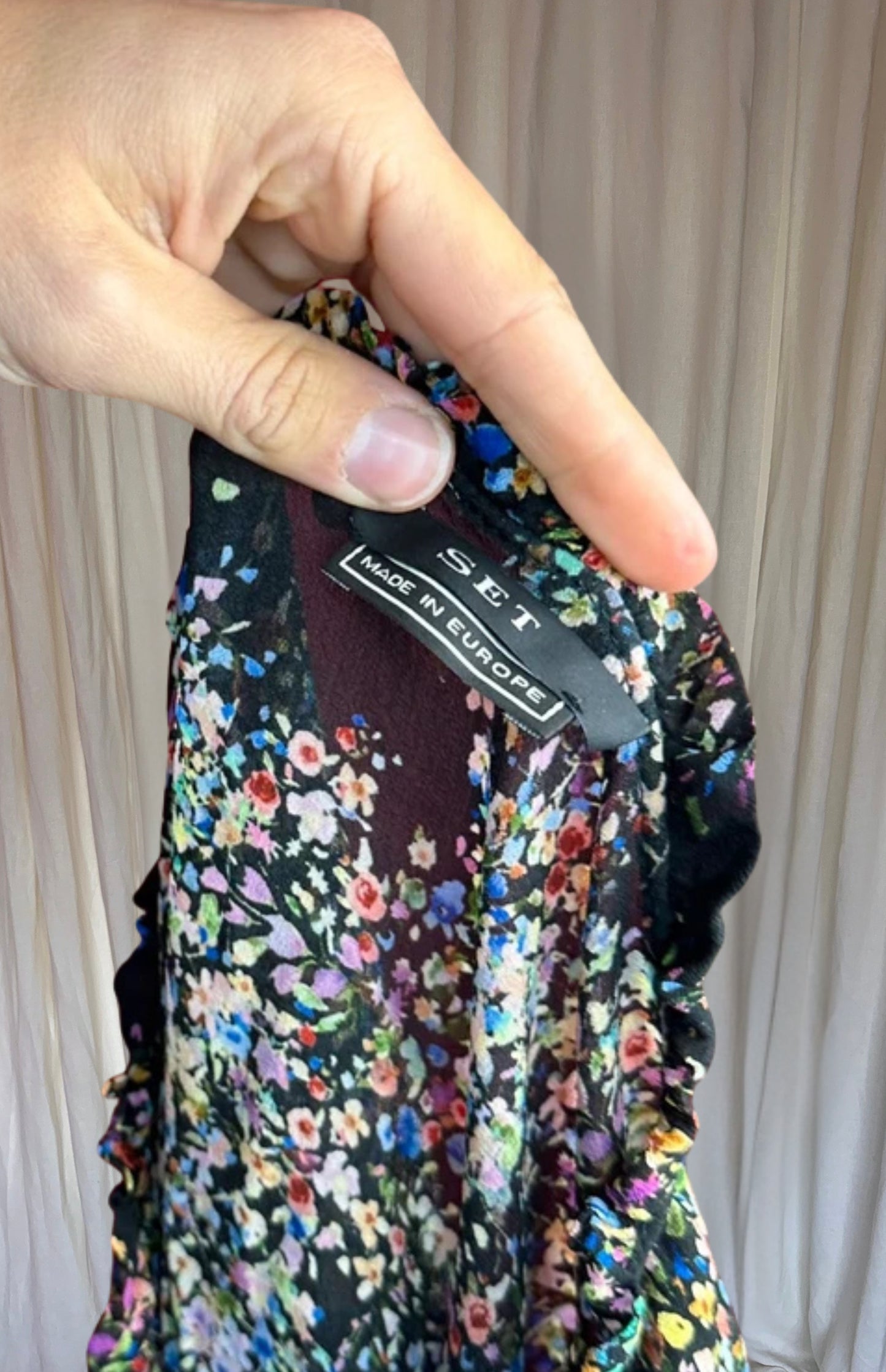 Blouse SET bloemenprint zwart - Maat 40