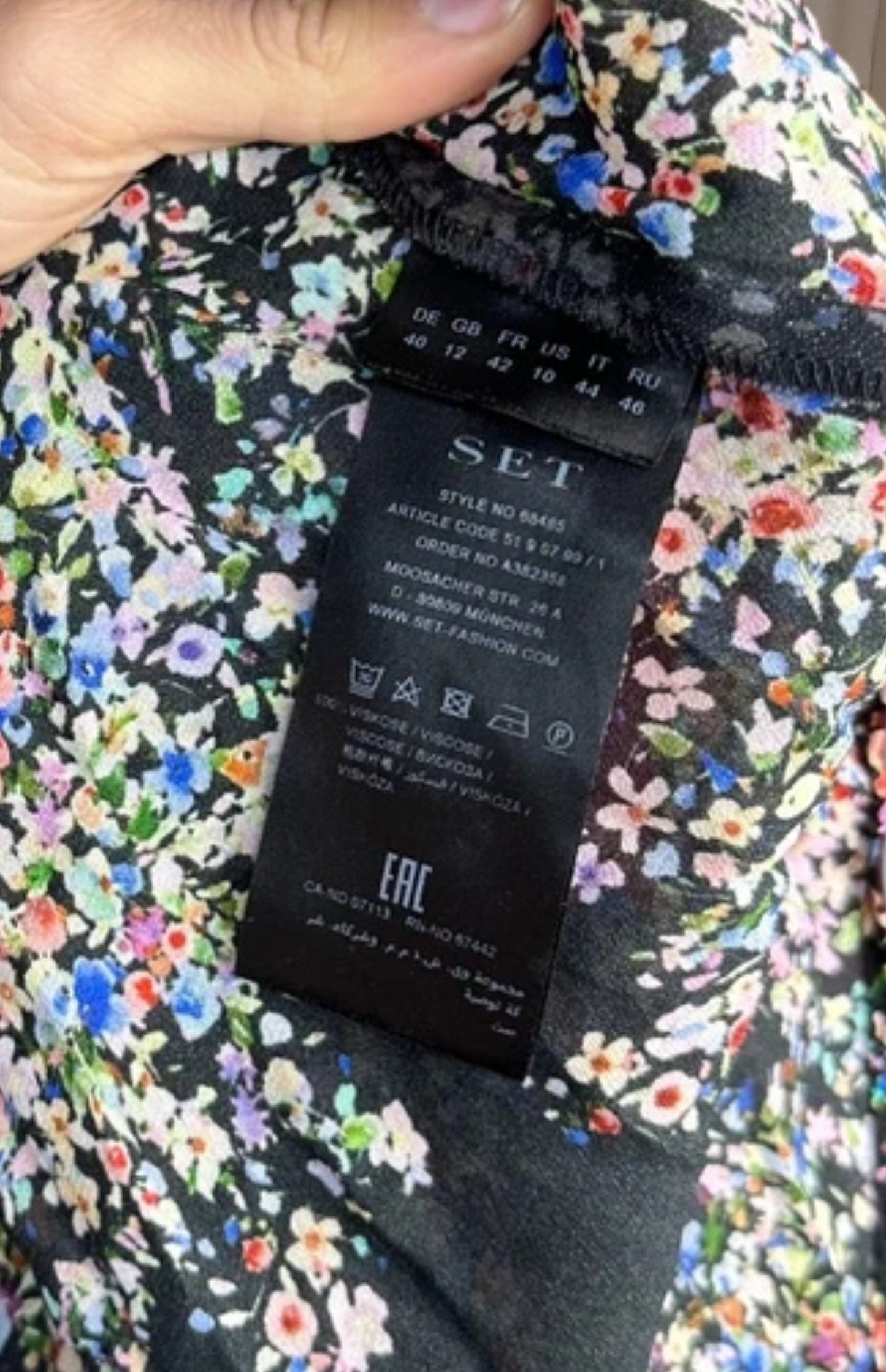 Blouse SET bloemenprint zwart - Maat 40
