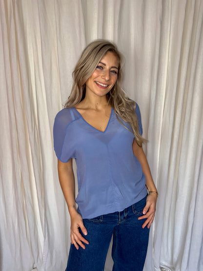 Blouse Sack's jeansblauw - Maat 1