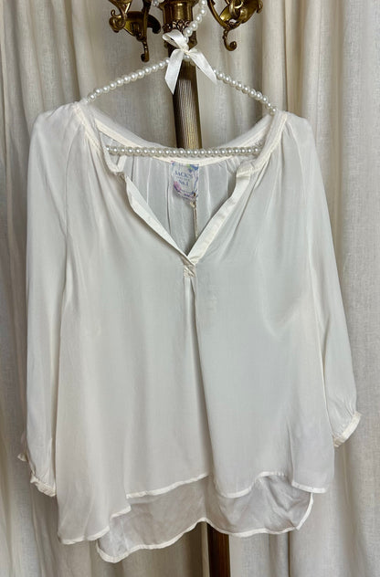 Blouse Sack's zijde crème maat 1