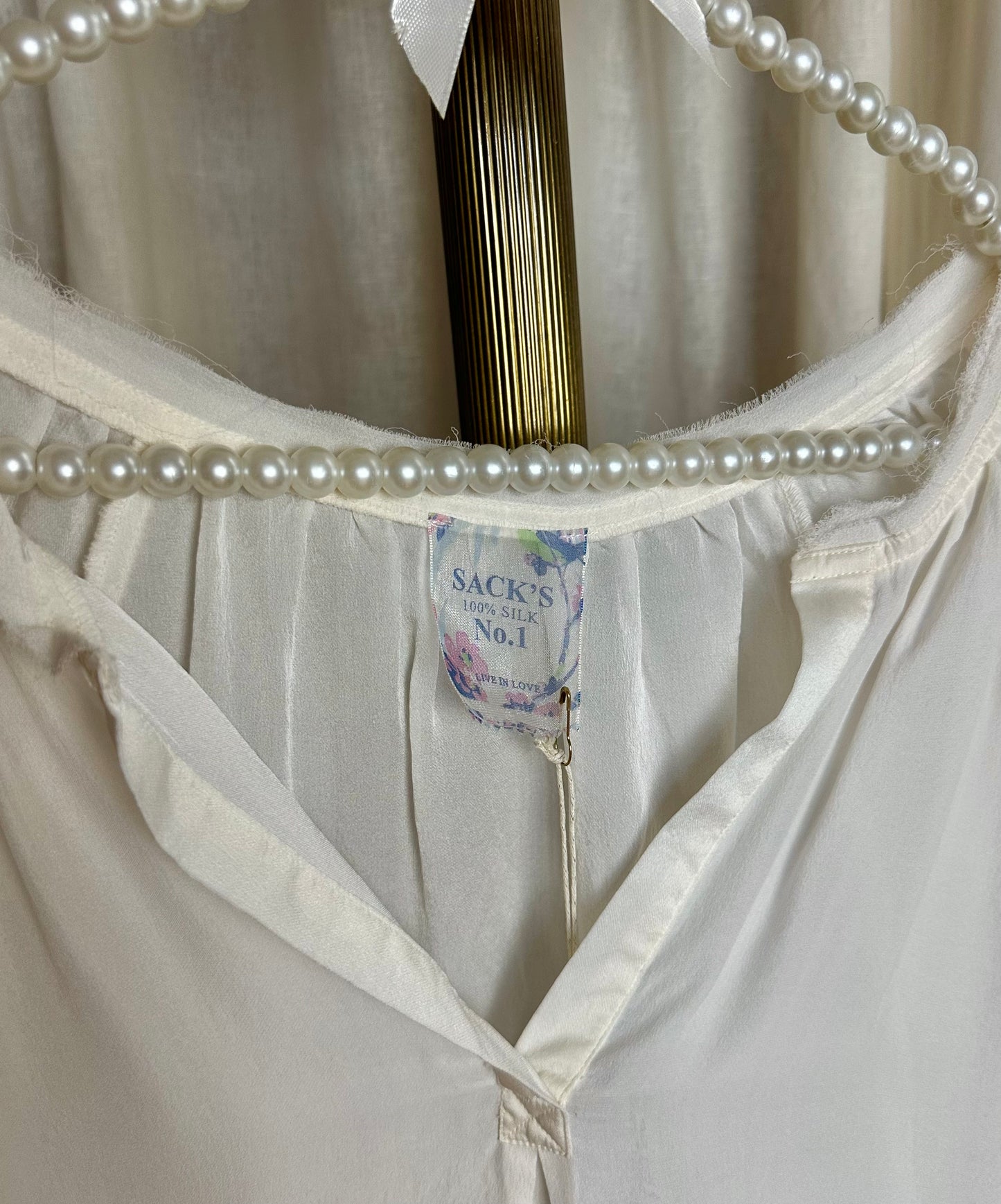 Blouse Sack's zijde crème maat 1