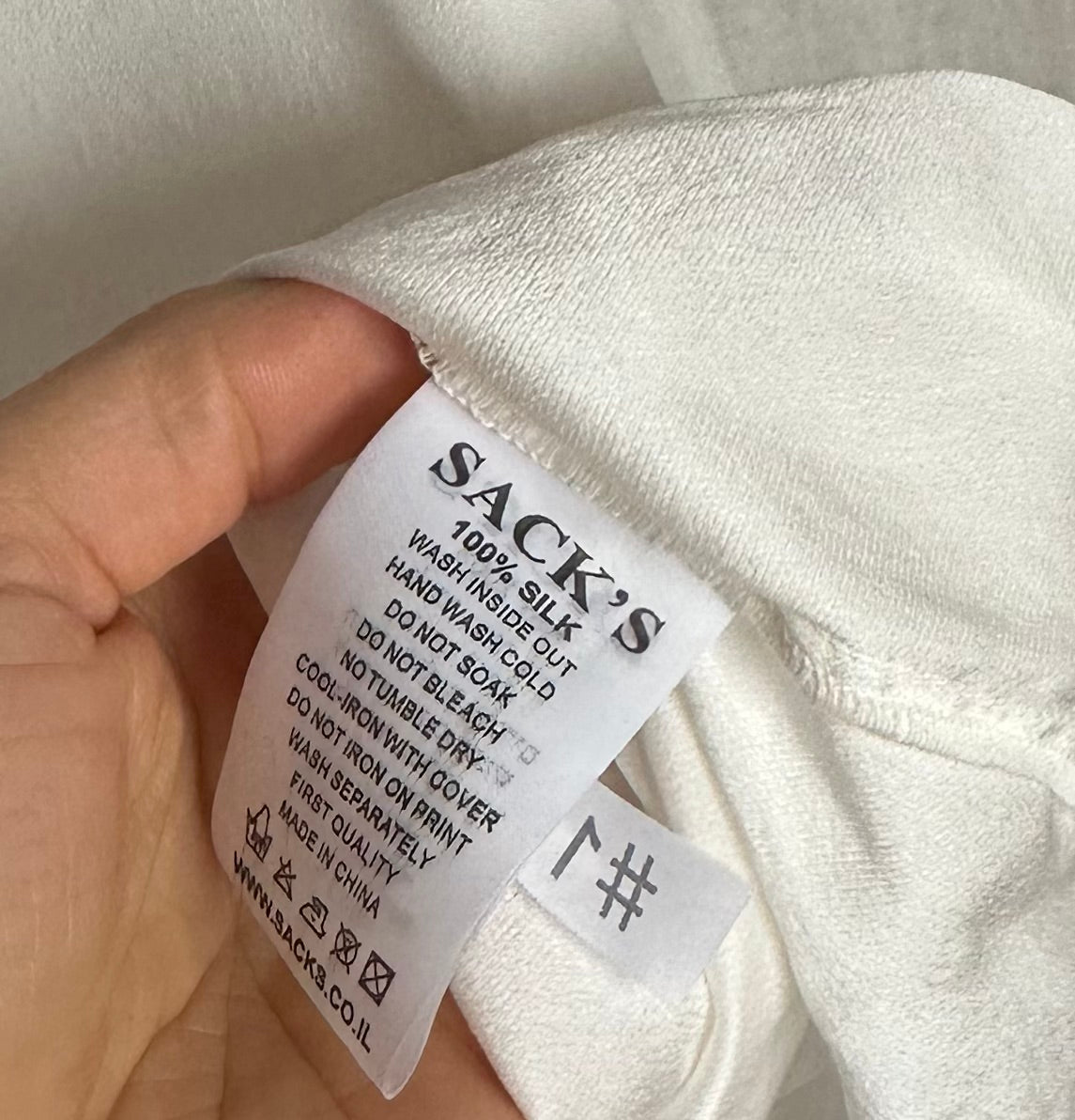 Blouse Sack's zijde crème maat 1