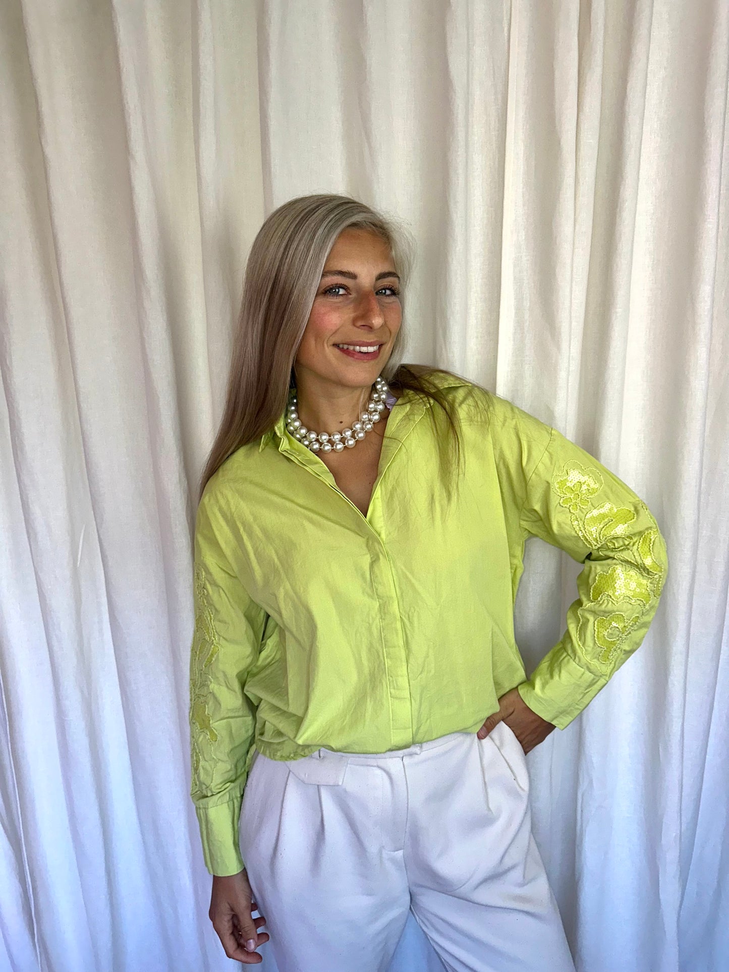 Blouse Shoeby lime groen maat XS/S