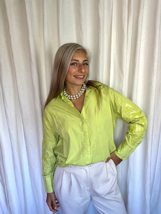 Blouse Shoeby lime groen maat XS/S