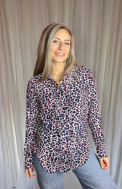 Blouse Zadig&Voltaire panterprint blauw, roze maat L