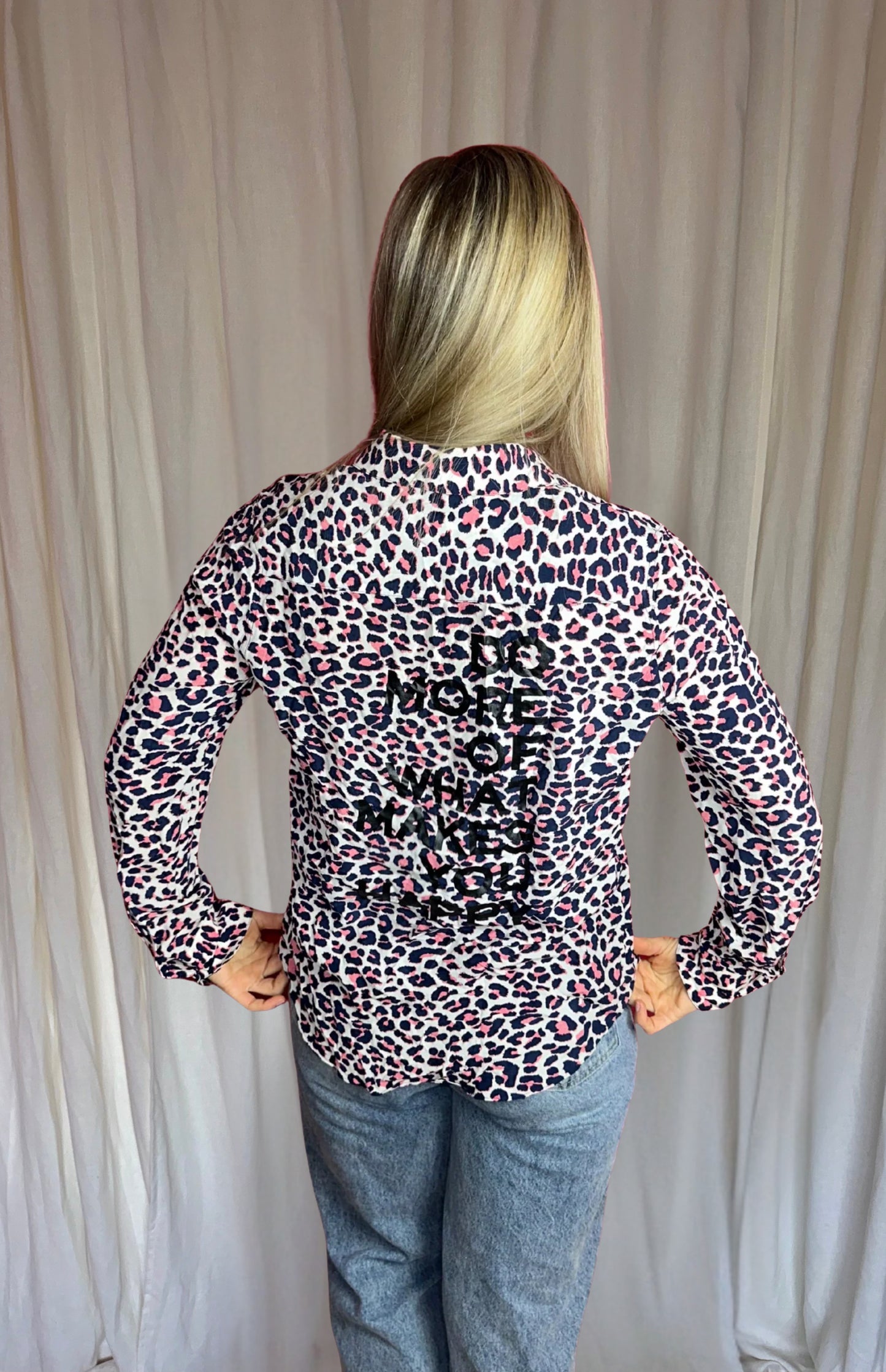 Blouse Zadig&Voltaire panterprint blauw, roze maat L