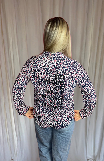 Blouse Zadig&Voltaire panterprint blauw, roze maat L