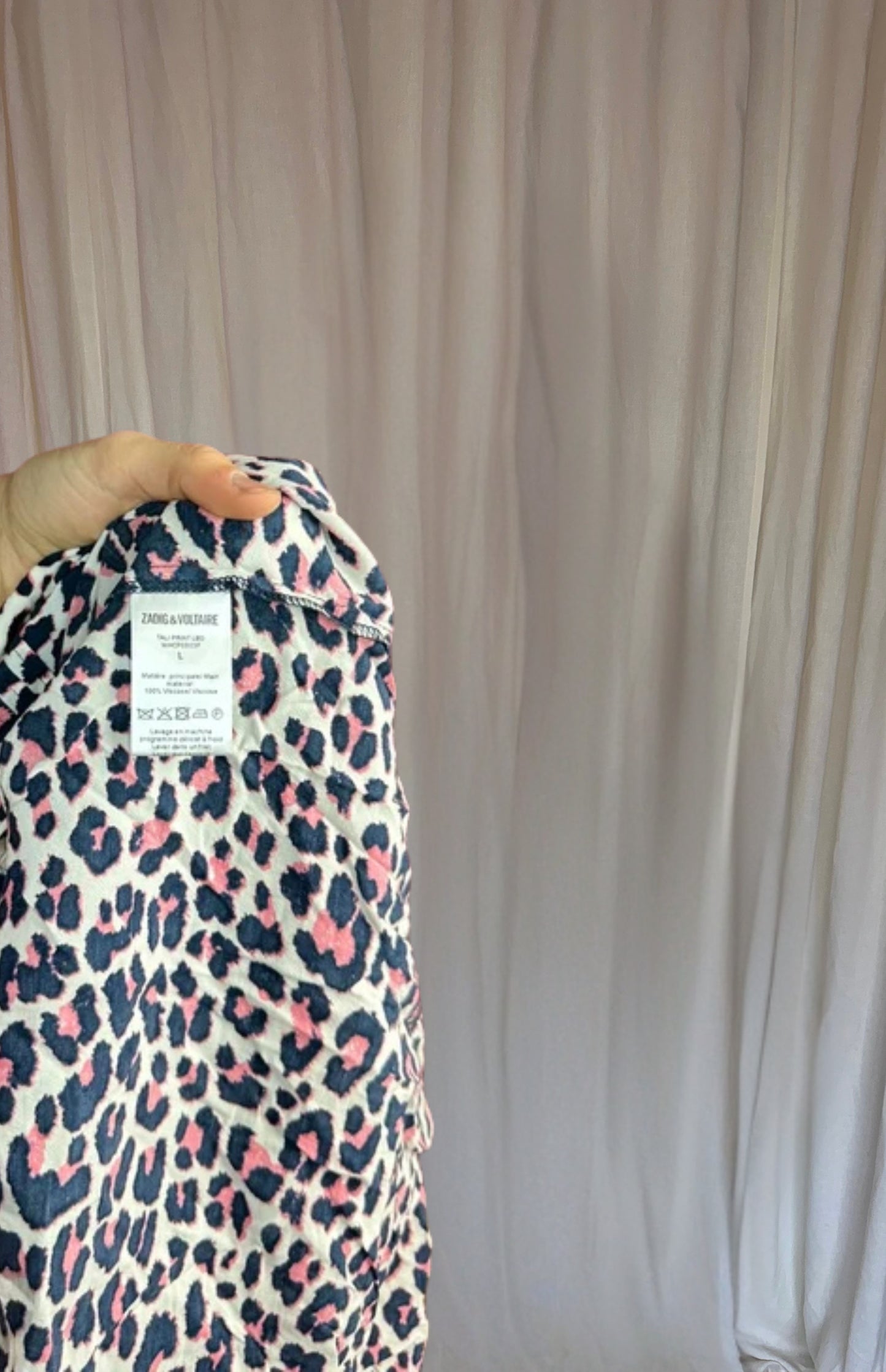 Blouse Zadig&Voltaire panterprint blauw, roze maat L