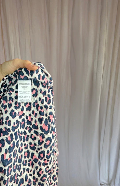 Blouse Zadig&Voltaire panterprint blauw, roze maat L