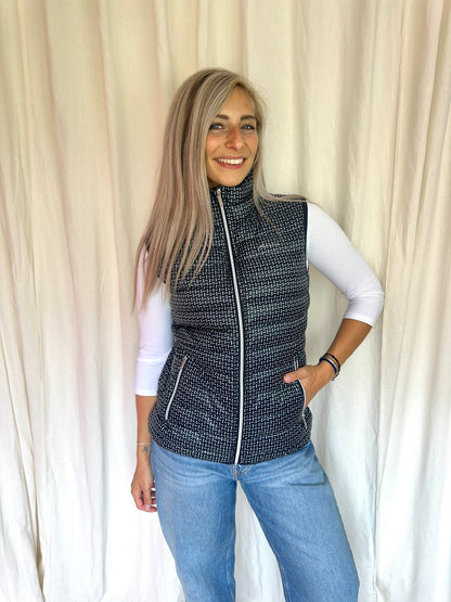 Bodywarmer Abacus donkerblauw,wit maat 38/40