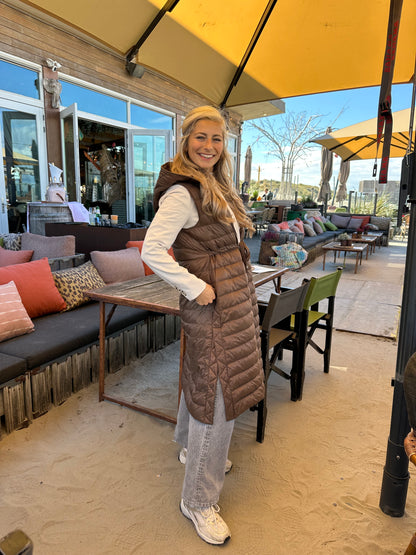 Bodywarmer MaxMara lang bruin - Maat 38