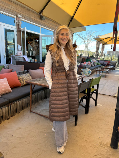 Bodywarmer MaxMara lang bruin - Maat 38